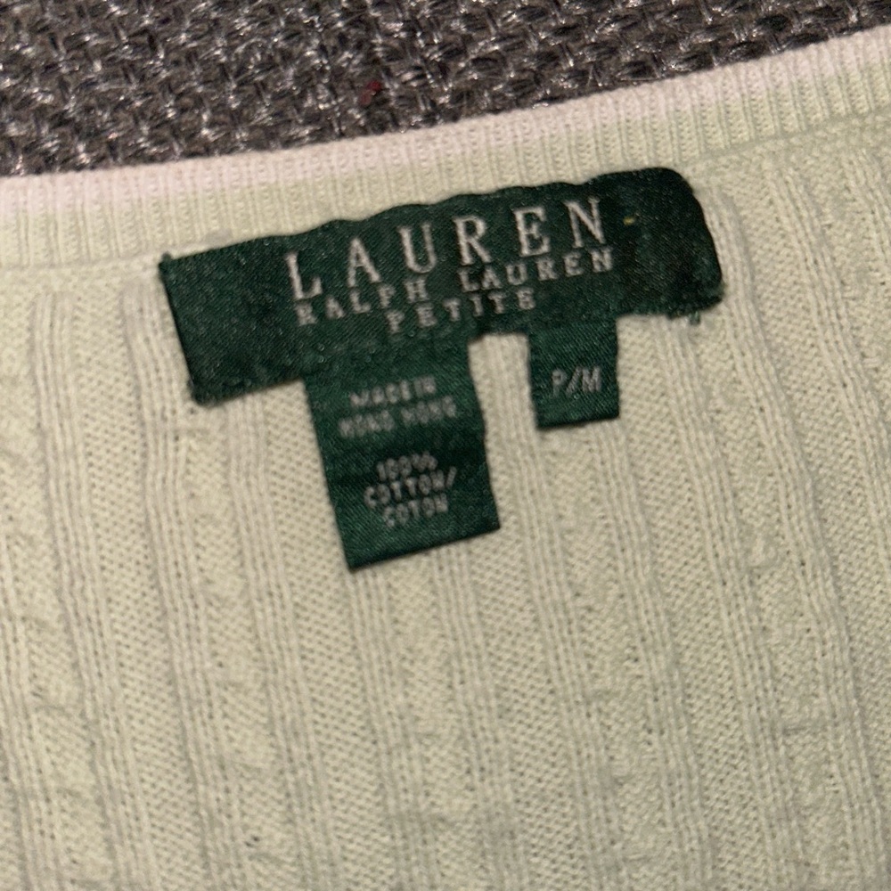 Vintage Ralph Lauren Mint Green Cable Knit Sweater - Picture 3 of 5